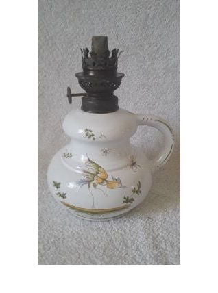 Lampe à pétrole décors Moustiers fait main