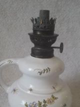 Lampe à pétrole décors Moustiers fait main