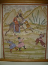 Ancienne estampe sur soie mongole