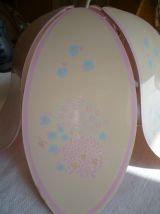 Suspension fleur rose et petites fleurs, vintage