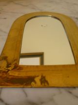 Charmant petit miroir laiton artisanal Inde vintage