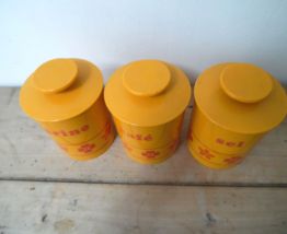 3 pots à condiments vintage