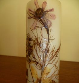 Anciennes bougies incrustées fleurs sèchées 