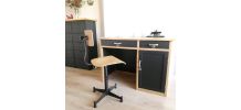 Bureau vintage et sa chaise industriel 