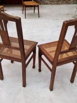 2 chaises bois et cannage