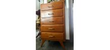 Chiffonnier, semainier vintage scandinave pieds compas 