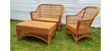 Salon de jardin rotin osier vintage 