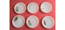6 TASSES FLEURIES ARCOPAL AVEC SOUS TASSES ASSORTIES