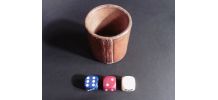 Gobelet en Cuir pour Jeux de Dés Vintage 1970