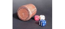 Gobelet en Cuir pour Jeux de Dés Vintage 1970