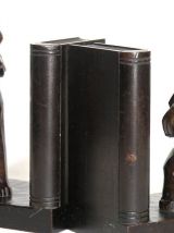 Serre Livres Chiens Bois Rétro 1960 / Serre-Livres Vintage