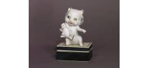 Figurine Rare Ancienne Chat - Chaton / Biscuit de Porcelaine