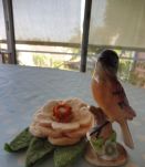 Oiseau de vitrine porcelaine