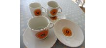 Ensemble de 3 tasses et 3 soucoupes vintage 