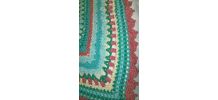 Plaid  coton  crochet fleurs fait main