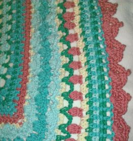 Plaid  coton  crochet fleurs fait main