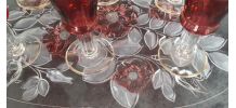Service plat et verres vintage