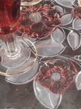 Service plat et verres vintage