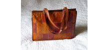 Sac à main cabas cuir années 70