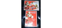 Lot de 2 CARTES VOEUX COCA COLA NOEL 