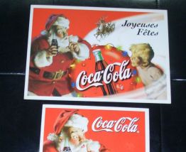 Lot de 2 CARTES VOEUX COCA COLA NOEL 