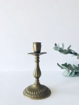 Bougeoir ancien en laiton doré