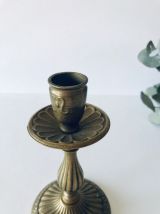 Bougeoir ancien en laiton doré