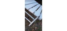 fauteuils de jardin pliants blancs en bois des années 70