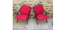  fauteuil scandinave rouge