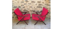  fauteuil scandinave rouge