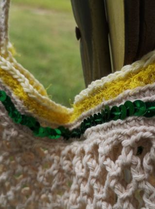 Petit cabas crocheté rectagulaire