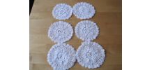 6 napperons 100 coton fait main au crochet de 12 cms