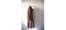 Long manteau en tweed motif pied de poule vintage 70's