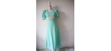 Longue robe hippie couleur vert menthe vintage 60's 70's