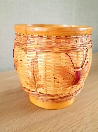 Petit cache pot en osier 