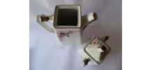 Cafetière carrée et sucrier porcelaine décorée