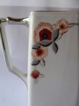 Cafetière carrée et sucrier porcelaine décorée