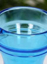 Broc à eau pichet en verre bleu