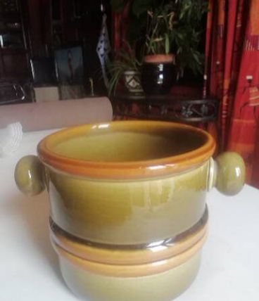 pot céramique vert dégradé marron