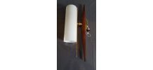 grande applique Lunel en teck, perspex et laiton 