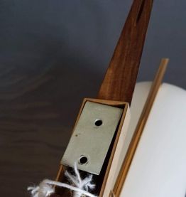 grande applique Lunel en teck, perspex et laiton 