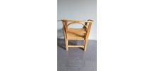 fauteuil enfant bois et rotin vintage années 50