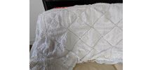 2 dessus de lit, crochet,1 place, coton, 1970.Envoi à voir