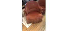 Paire de fauteuil crapaud rose poudré 