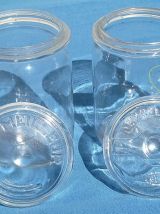Lot de 2 bocaux  anciens en verre  , vintage