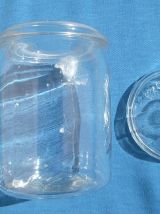 Lot de 2 bocaux  anciens en verre  , vintage
