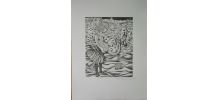 Gravure originale signée G. GIANNINI Alice au pays des M