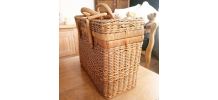 Valise, vanity en osier 