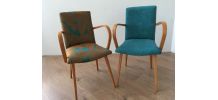 Paire de fauteuil Bridge Vintage restaurée