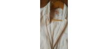 Veste/Blazer lin/coton blanc cassé, doublée, T. 36 Camaïeu